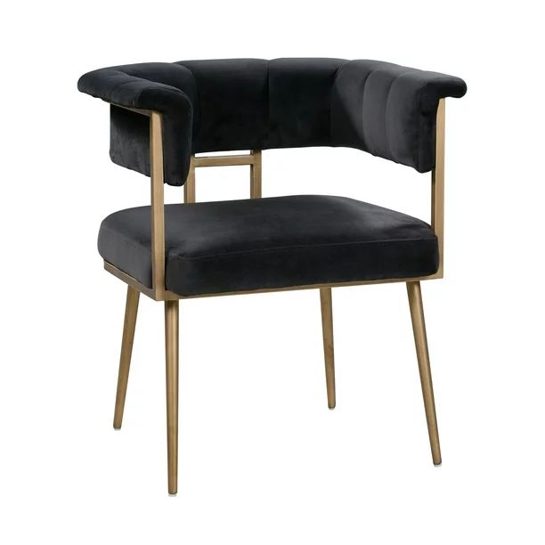 TOV Furniture Astrid Grey Velvet Dining Chair with Antique Brass Frame | Walmart (US)