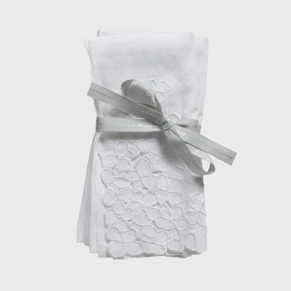 Hydrangea dinner napkins, white, set of two | Joanna Buchanan
