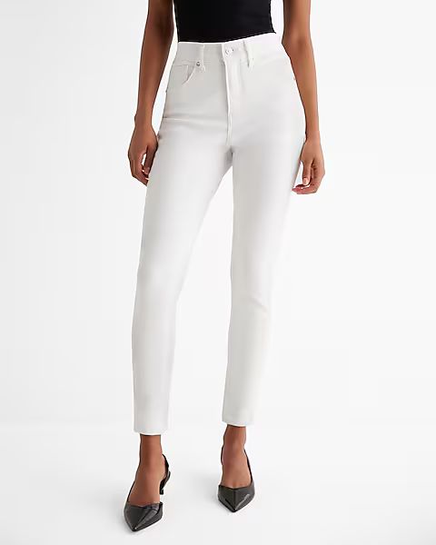 High Waisted White Supersoft Skinny Jeans | Express