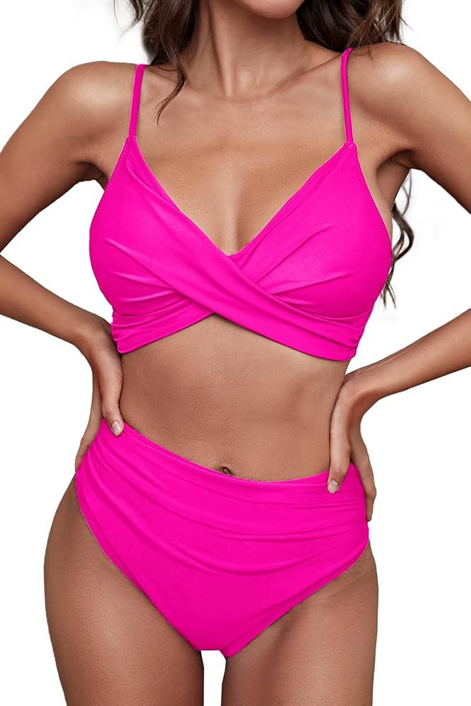 WIHOLL Bikini Sets for Women High Waisted Bathing Suits Two Piece Swimsuits | Amazon (US)