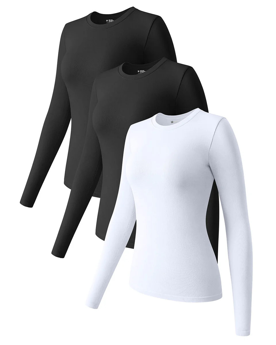 Long Sleeve Crew Neck Tops | Oqq