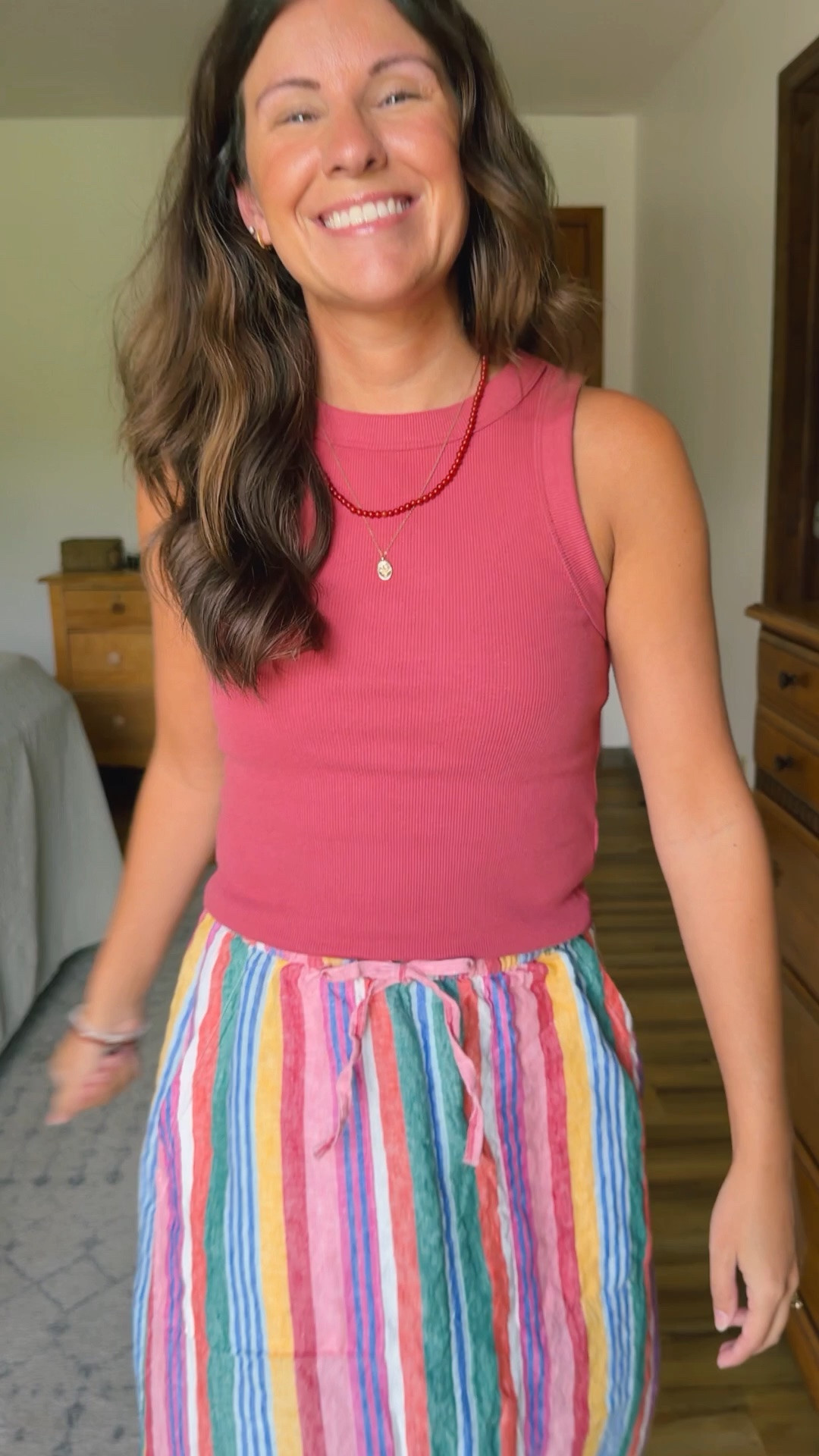 small in my bra, small in my tank (color is from last year—linked two colors that are similar this year), and 2 petite in my skirt (also linked a more affordable one!). My croc sandals are size 6!

#LTKPetite #LTKSeasonal #LTKootd