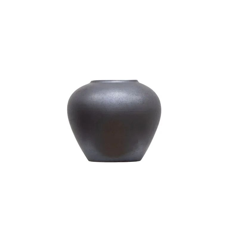 Better Homes & Gardens 7" Dark Gray Ceramic Round Urn Vase | Walmart (US)