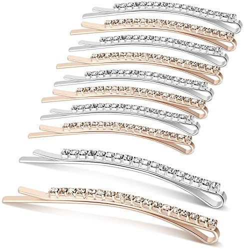 16 Pieces Rhinestone Bobby Pin Metal Hair Clips Clear Crystal Hair Pin Decorations for Lady Women Gi | Amazon (US)