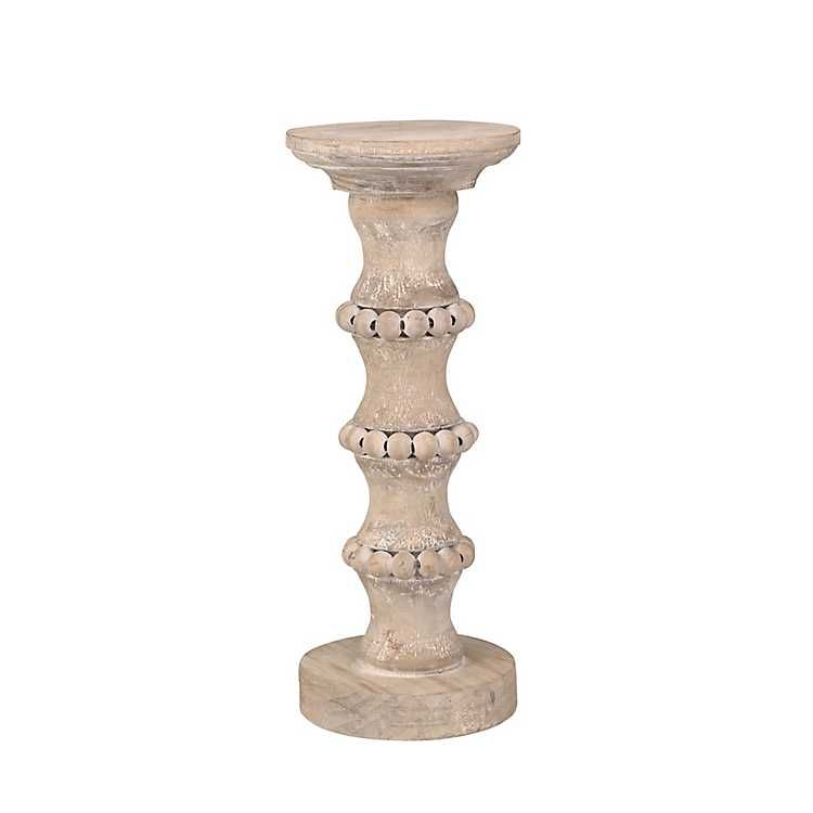 Banded Bead Wood Candle Holder, 13 in. | Kirkland's Home