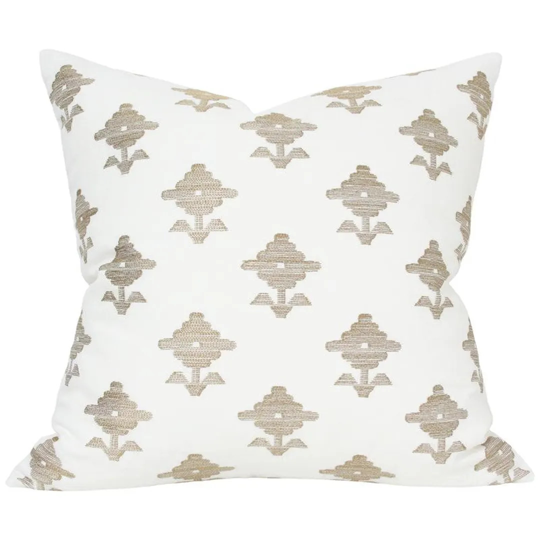 Rubia Embroidery Natural (last Chance) Luxury Designer Pillow Cover - Etsy | Etsy (US)