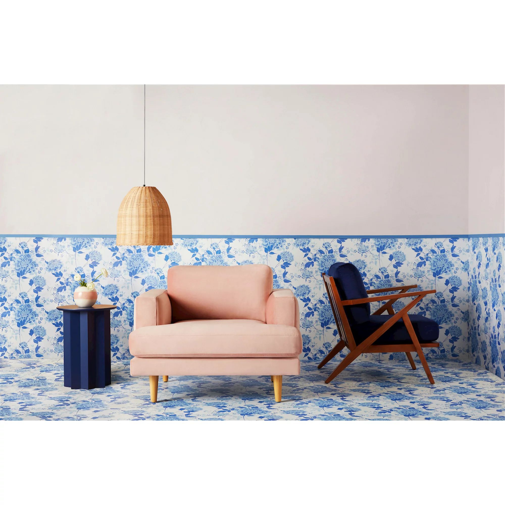 Pink Velvet Track Loungue Armchair by Drew Barrymore Flower Home | Walmart (US)