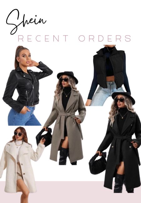 Recent order from Shein
All size Medium 

Fall jackets. Trench coats. Black vest. Leather jacket. Fuzzy coat. Fall wardrobe. Petite fashion.

#LTKfindsunder100 #LTKSeasonal #LTKmidsize