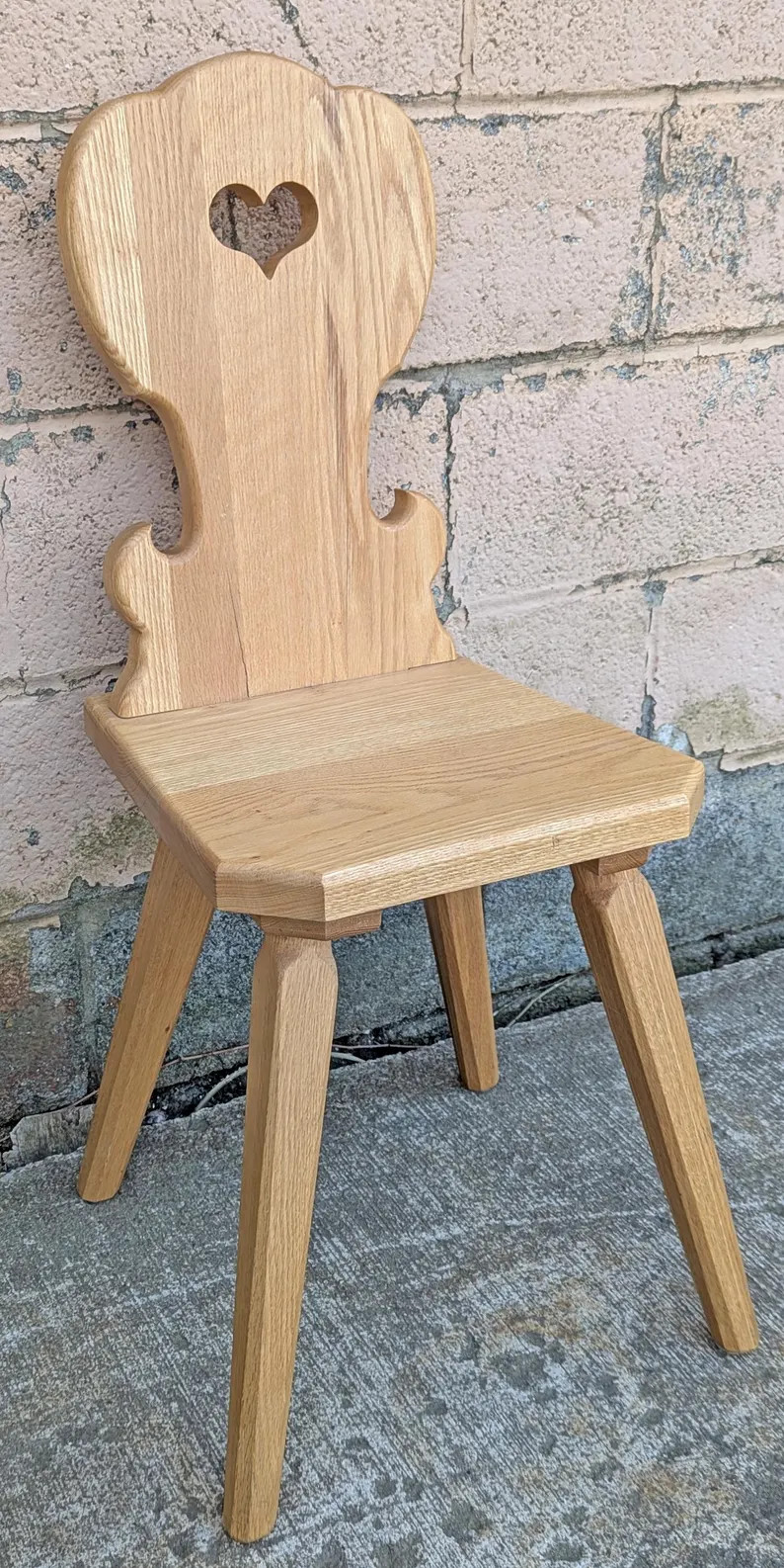 Antique Vintage Old Reclaimed Salvaged Handmade SOLID Oak Wood Wooden Dining Side Accent Chair | Etsy (Global)