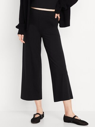 High-Waisted Fashion Wide-Leg Cropped Leggings | Old Navy (US)