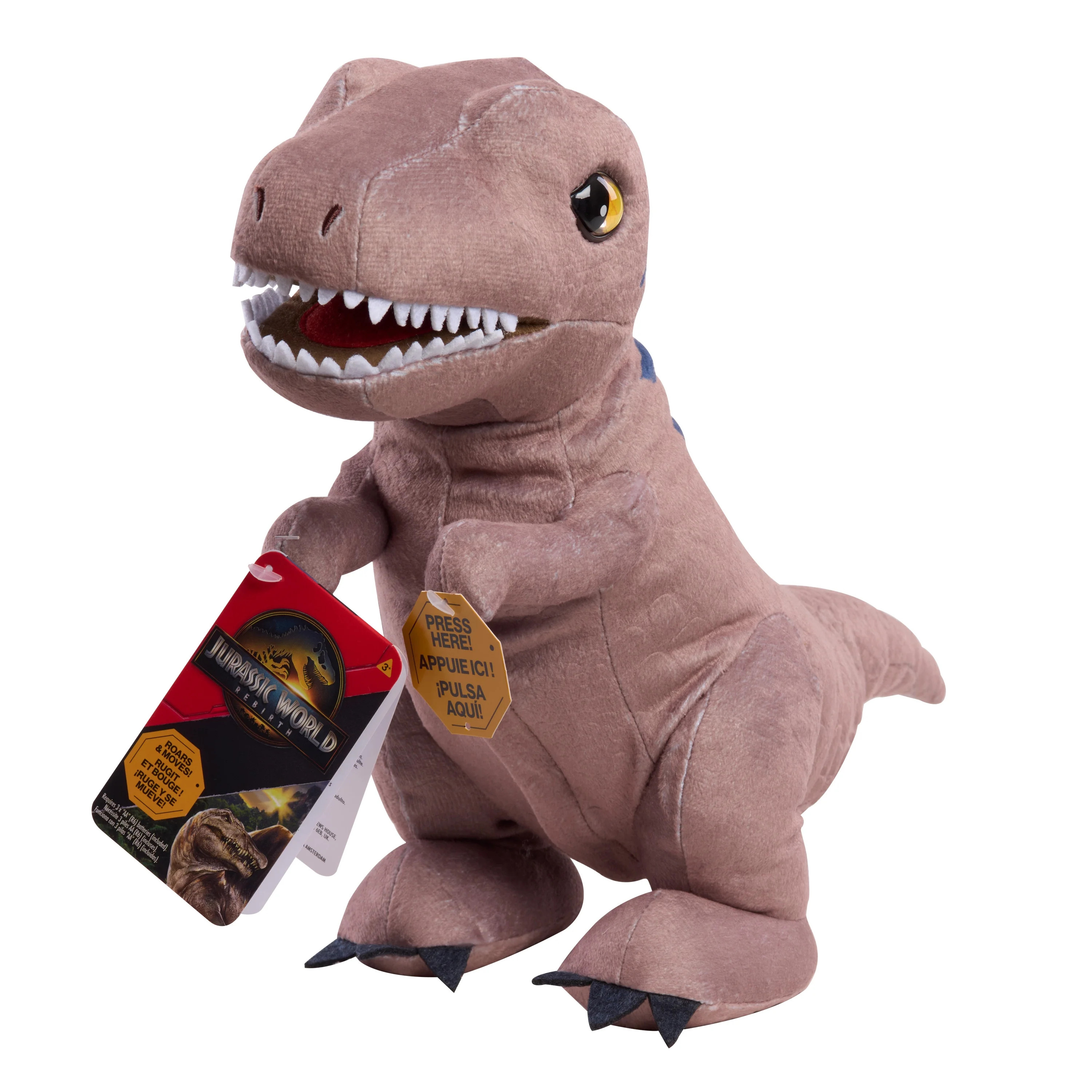 Jurassic World Rebirth Roaring T. Rex, 10.5 inch Interactive Plush Toy, Boys and Girls Ages 3 up | Walmart (US)