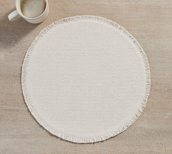 Mason Handwoven Cotton Fringe Round Placemats - Set of 4 | Pottery Barn (US)