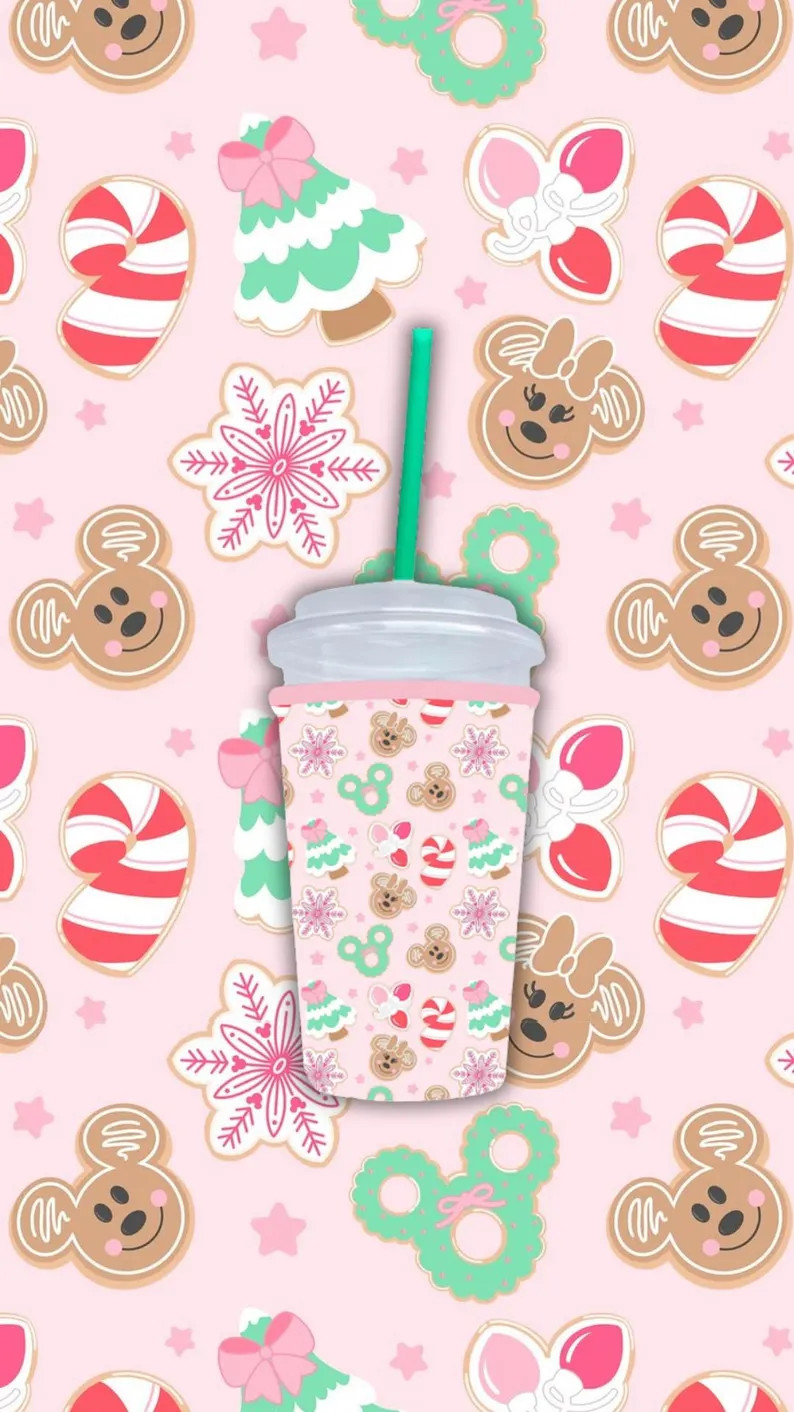 Christmas Cookie Neoprene Coffee Cup Sleeve | Theme Park Inspired Coozie | Etsy (US)