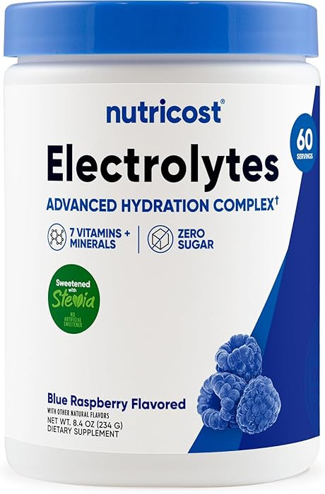 Nutricost Electrolyte Complex Powder (60 Servings, Blue Raspberry) - Hydration Supplement Drink M... | Amazon (US)