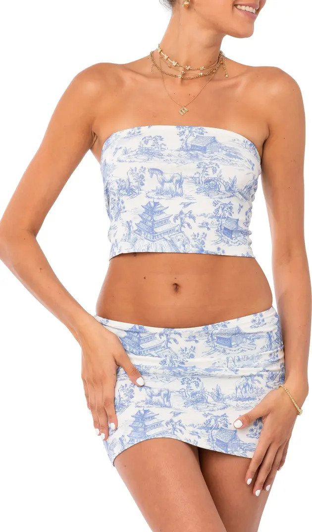 EDIKTED Delft Print Tube Top | Nordstrom | Nordstrom