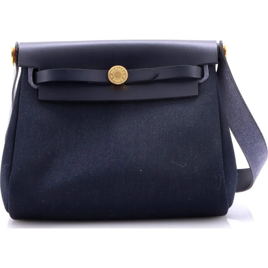 Pre-Owned Hermes Herbag Zip Toile and Leather 20 in Blue at Nordstrom, Size X-Small | Nordstrom