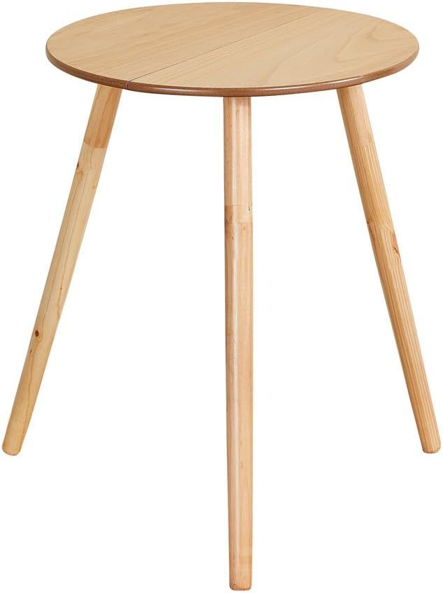 Collections Etc Wooden Round Side Accent Table, 20 Diameter x 25.5 Height Sturdy Classic Three-Le... | Amazon (US)