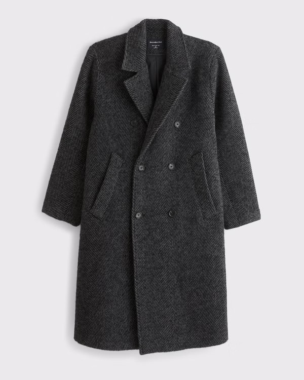 Wool-Blend Double-Breasted Coat | Abercrombie & Fitch (US)