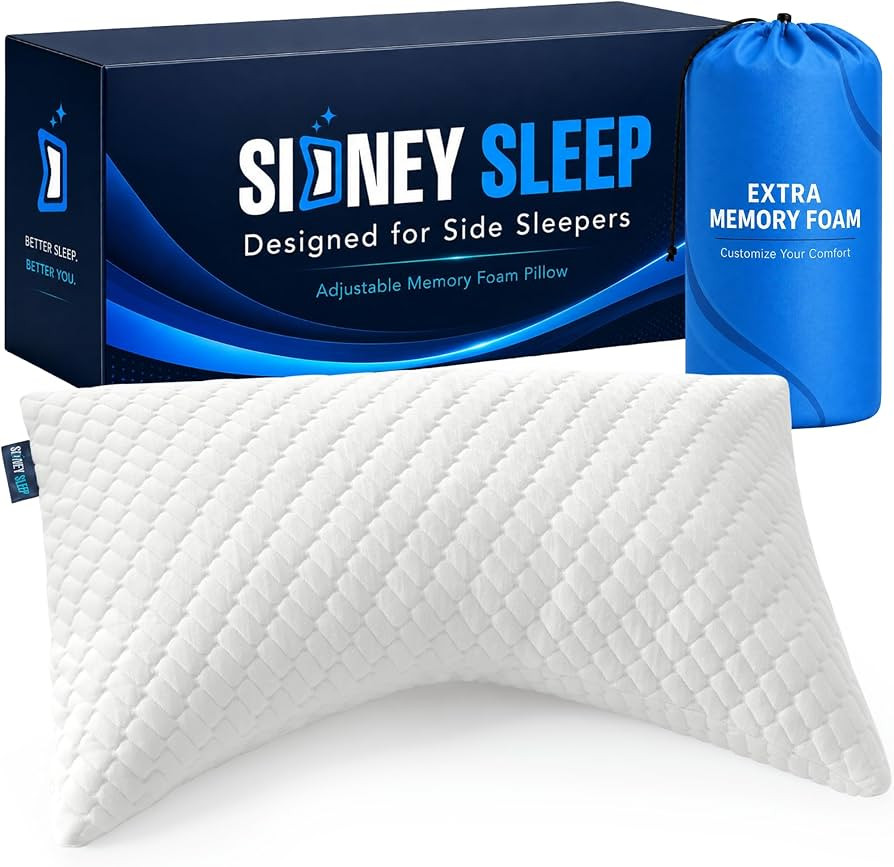 Sidney Sleep Adjustable Curved Pillows for Neck and Shoulder Support with Extra Shredded Fill - C... | Amazon (US)