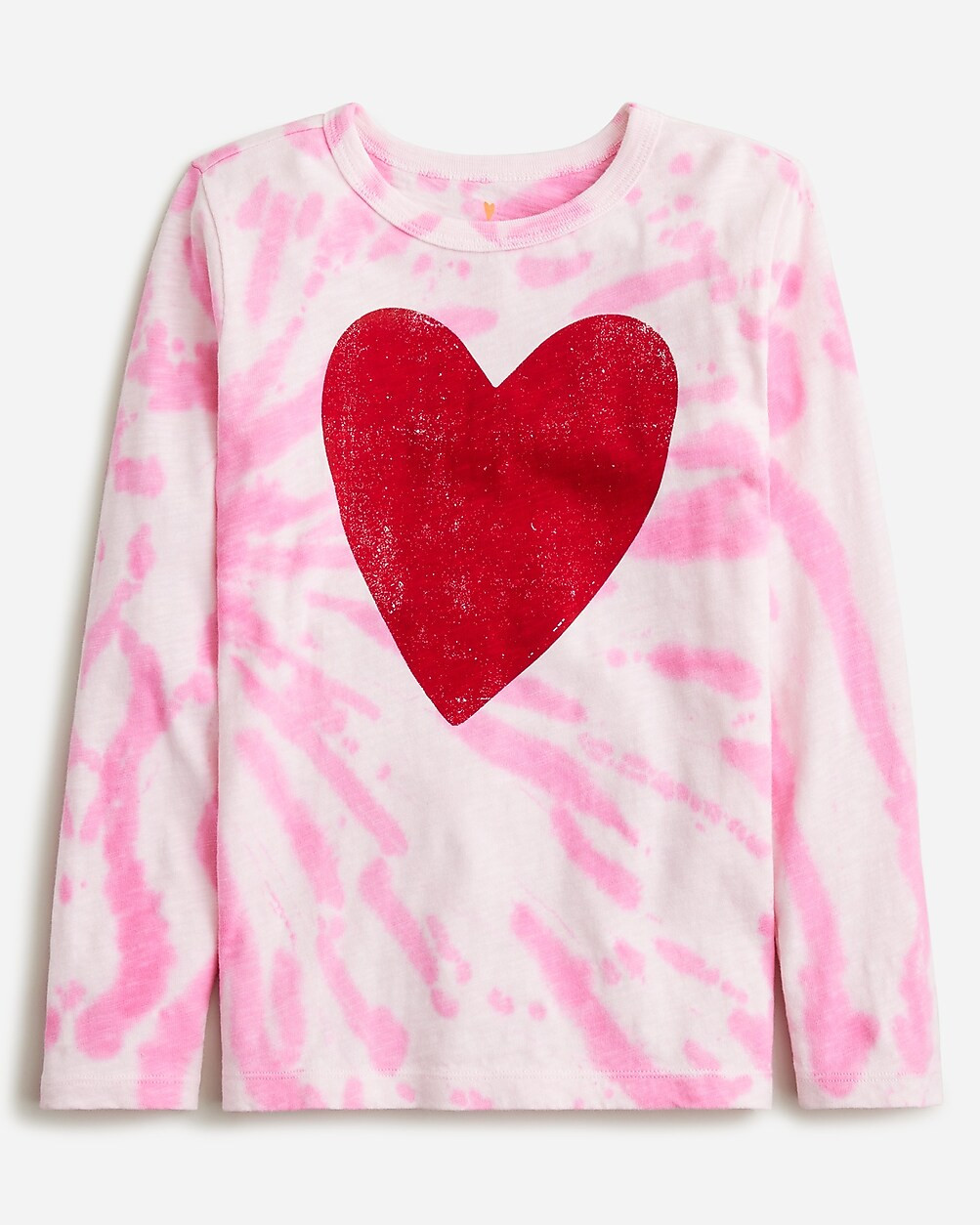 Kids' long-sleeve tie-dye heart graphic T-shirt | J. Crew US