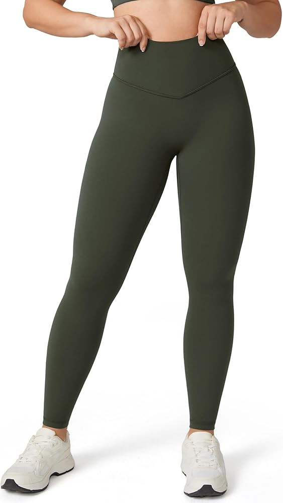 Hugcurve No Front Seam Full Length High Waisted Workout Leggings for Women Buttery Yoga Pants Ath... | Amazon (US)