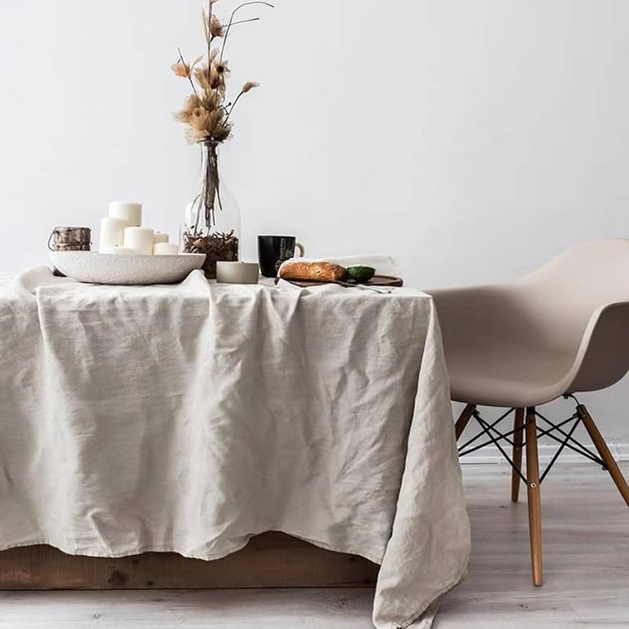 Linen Tablecloth 100% Pure Linen Table Cloth 60x84 Inches Rectangle Tablecloths Washable Cloths f... | Amazon (US)