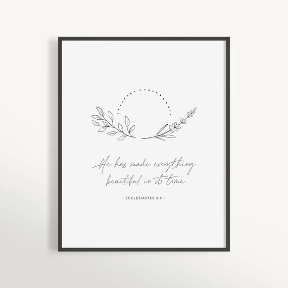 He Has Made Everything Beautiful in its Time, Ecclesiastes 3:11, Christian Nursery Decor, Nursery... | Etsy (US)