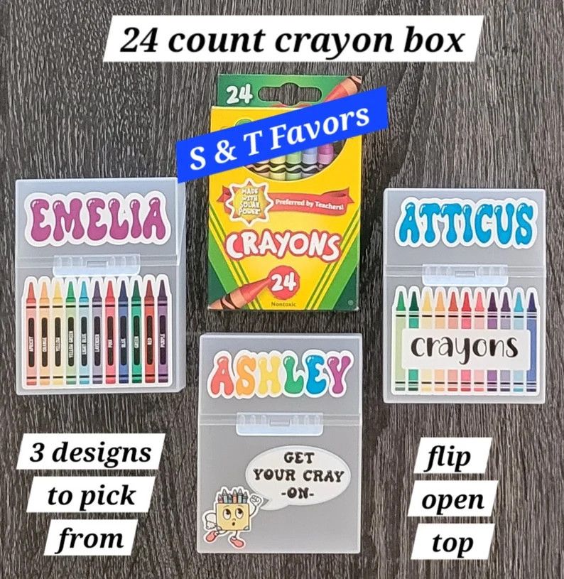 Personalized 24 Count Crayon Box, Crayon Box, Back to School Gift, Kindergarten Supplies, Prescho... | Etsy (US)