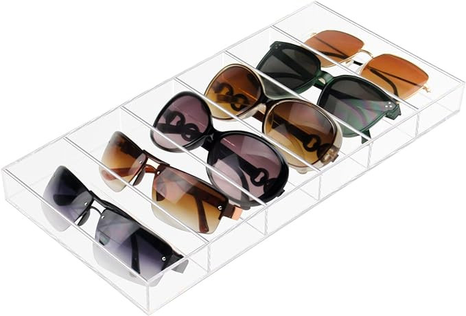 Weiai Acrylic Sunglass Organizer, Eyeglass Case Storage for Multiple Glasses - 1 Pack, Clear | Amazon (US)