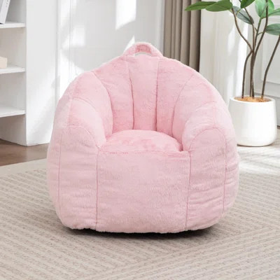 Bean Bag Chair for Kids, Small Bean Bag Sofa Chairs with filler, Beige Comfy Beanbag Chair with Handle for Living Room, Bedroom | Wayfair North America