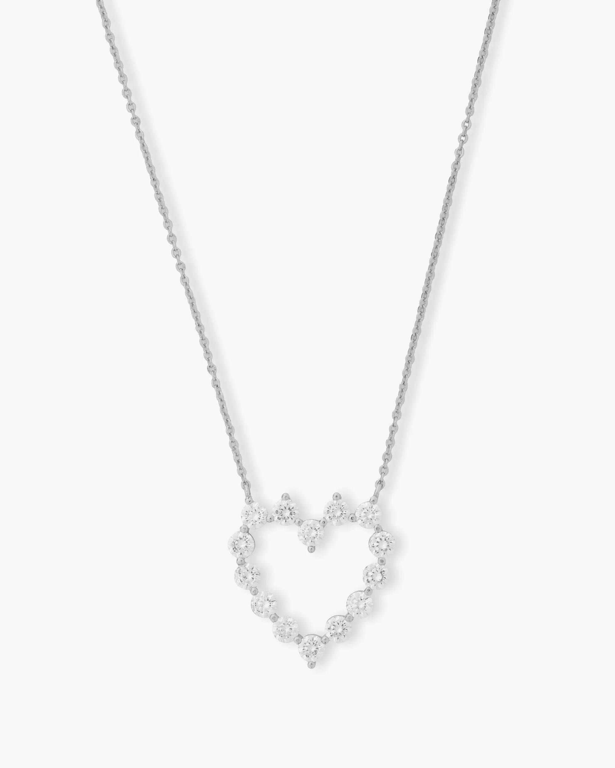 She's an Icon Baby Heart Necklace - Silver|White Diamondettes | Melinda Maria Jewelry