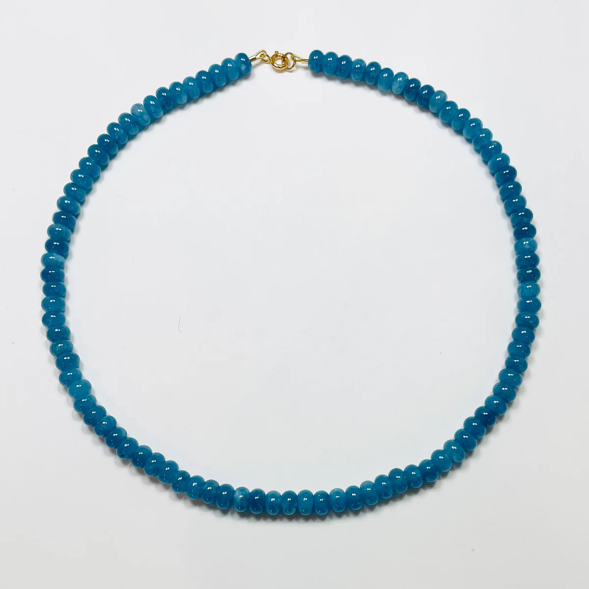 peacock blue angelite candy necklace, 5-6 mm | Theodosia Jewelry