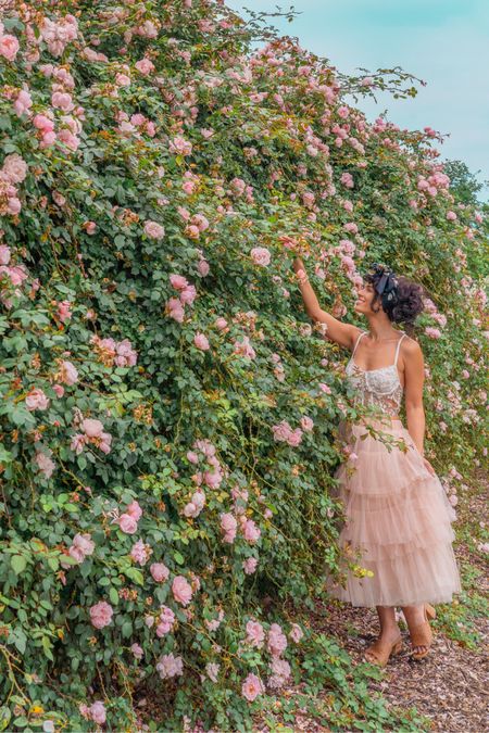 Pink flower midi skirt and corset crop top 

#LTKfindsunder100 #LTKshoecrush #LTKsalealert