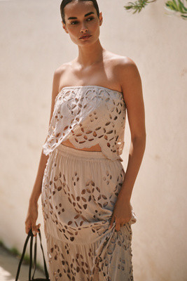 Tiare Hawaii Bora Bora Embroidered Strapless Top | Anthropologie (US)