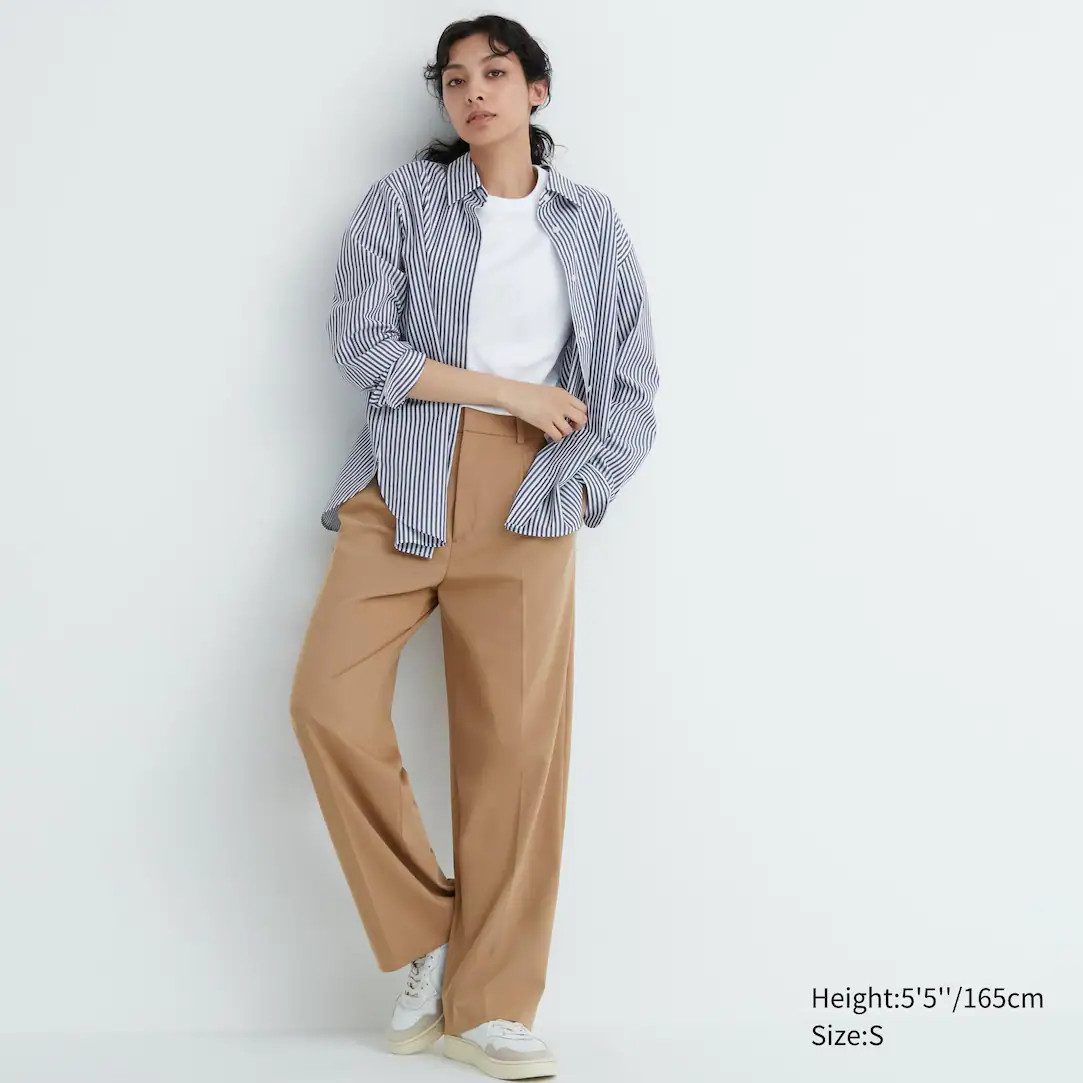 Pleated Wide Leg Trousers | UNIQLO (UK)