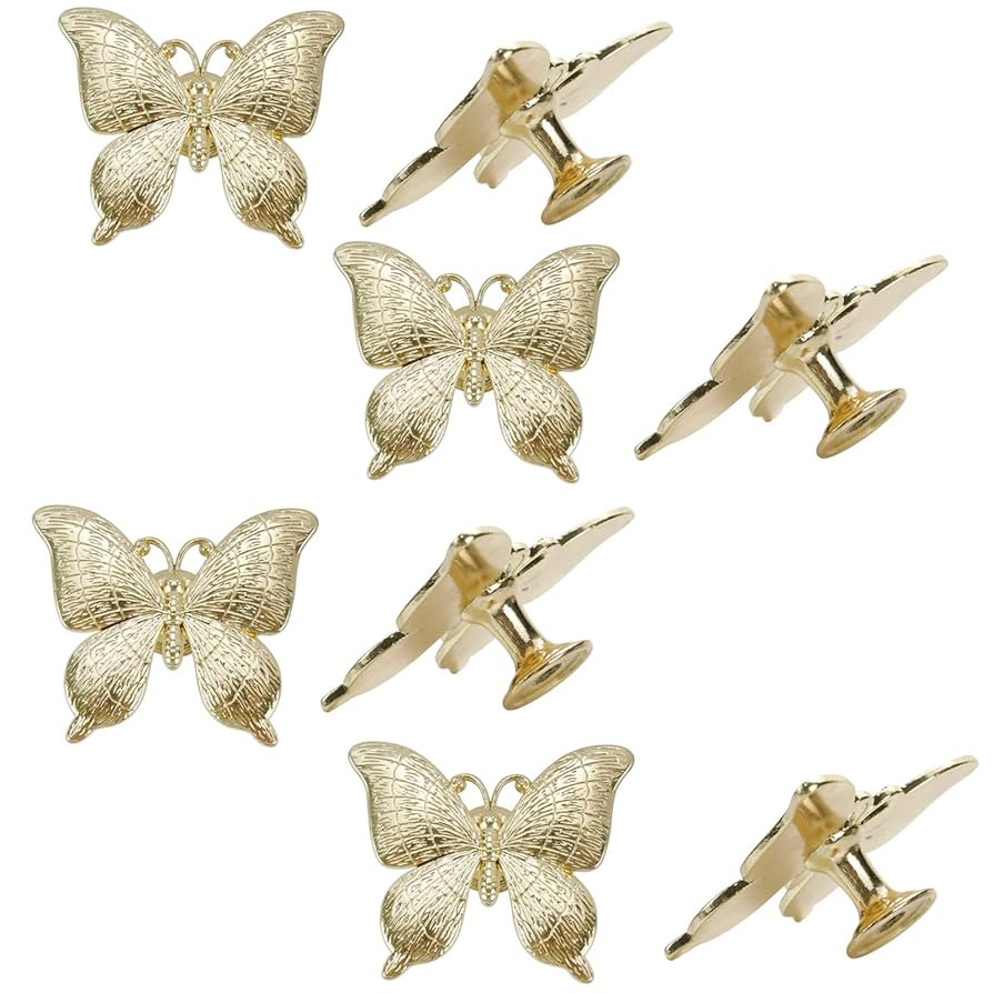 Decorative Knobs Gold Cabinet Pulls Butterfly Shape Knobs Drawer Knob Furnitures DIY Decoration H... | Amazon (US)