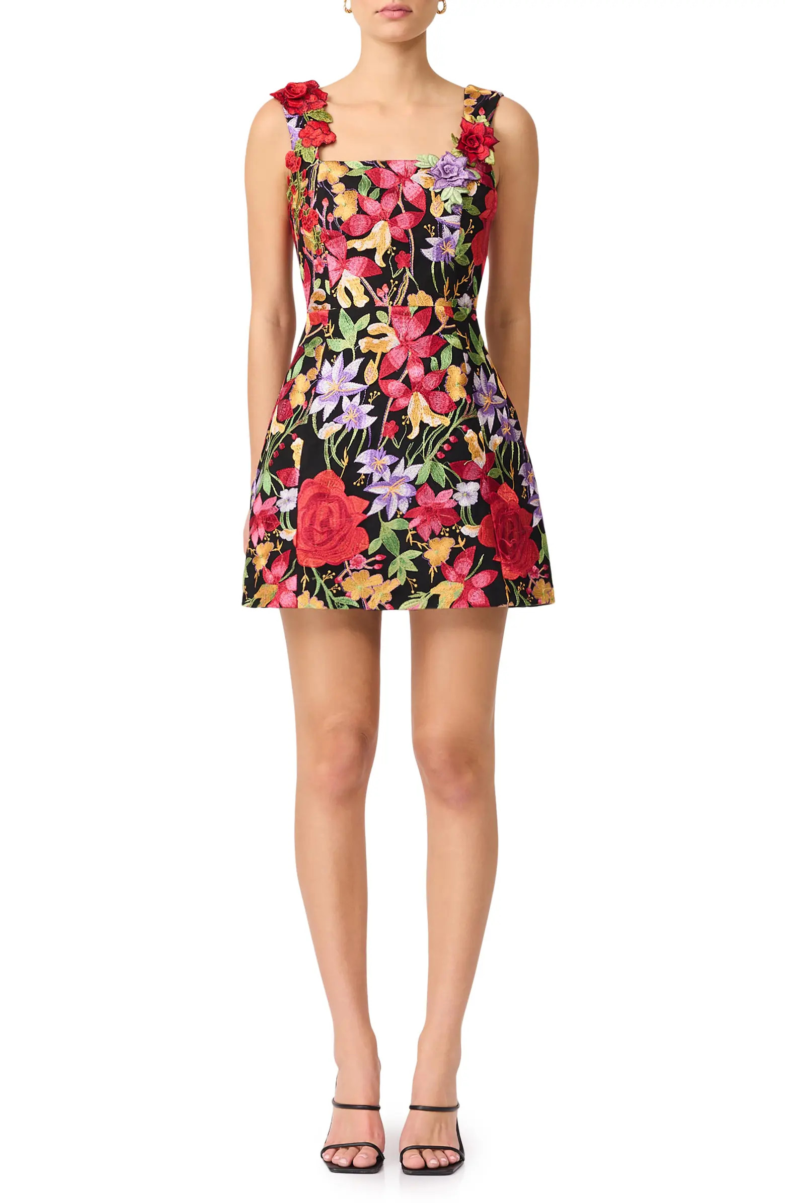 Talia Floral Embroidery Cocktail Minidress | Nordstrom