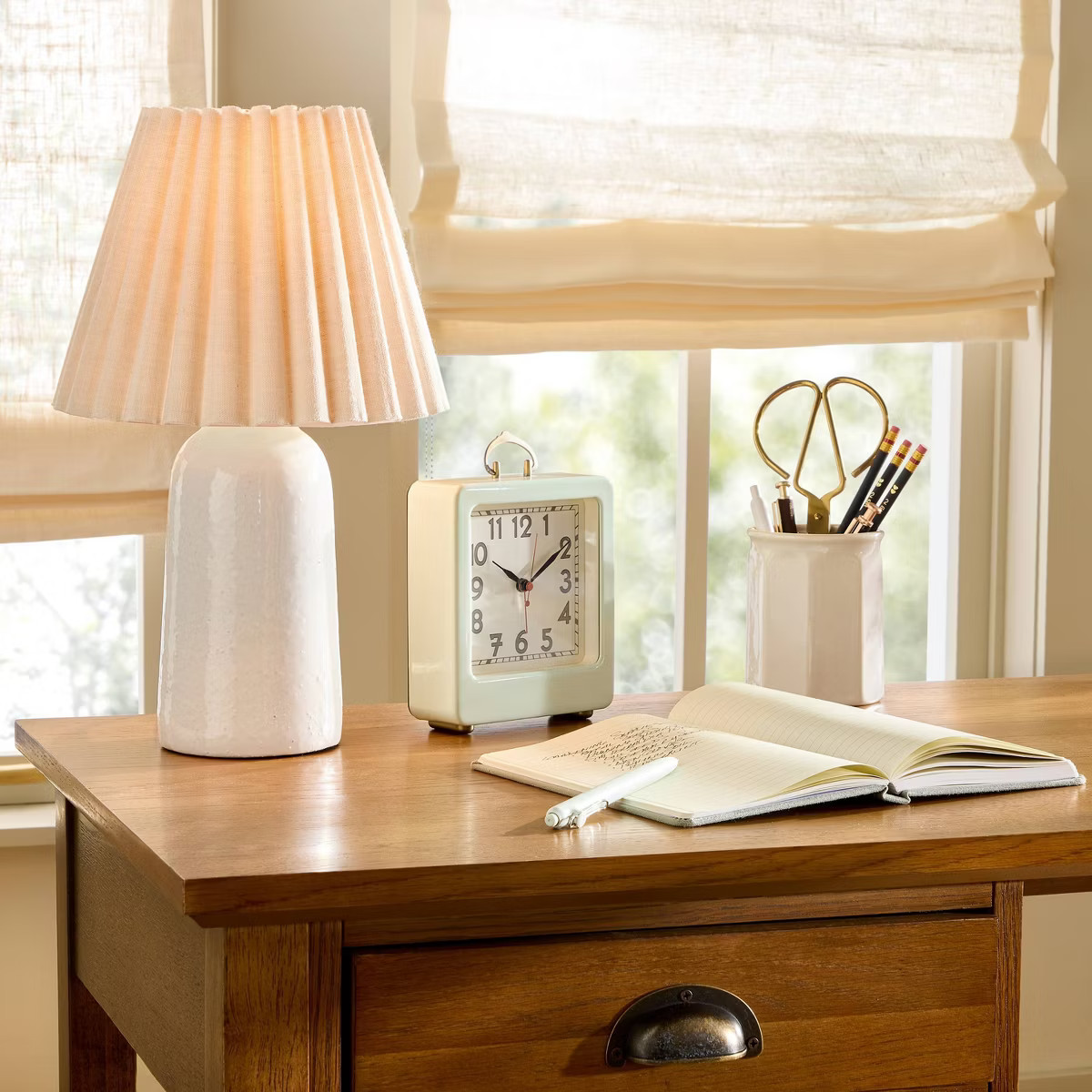 Ceramic Accent Table Lamp with Scallop Shade - Hearth & Hand™ with Magnolia | Target