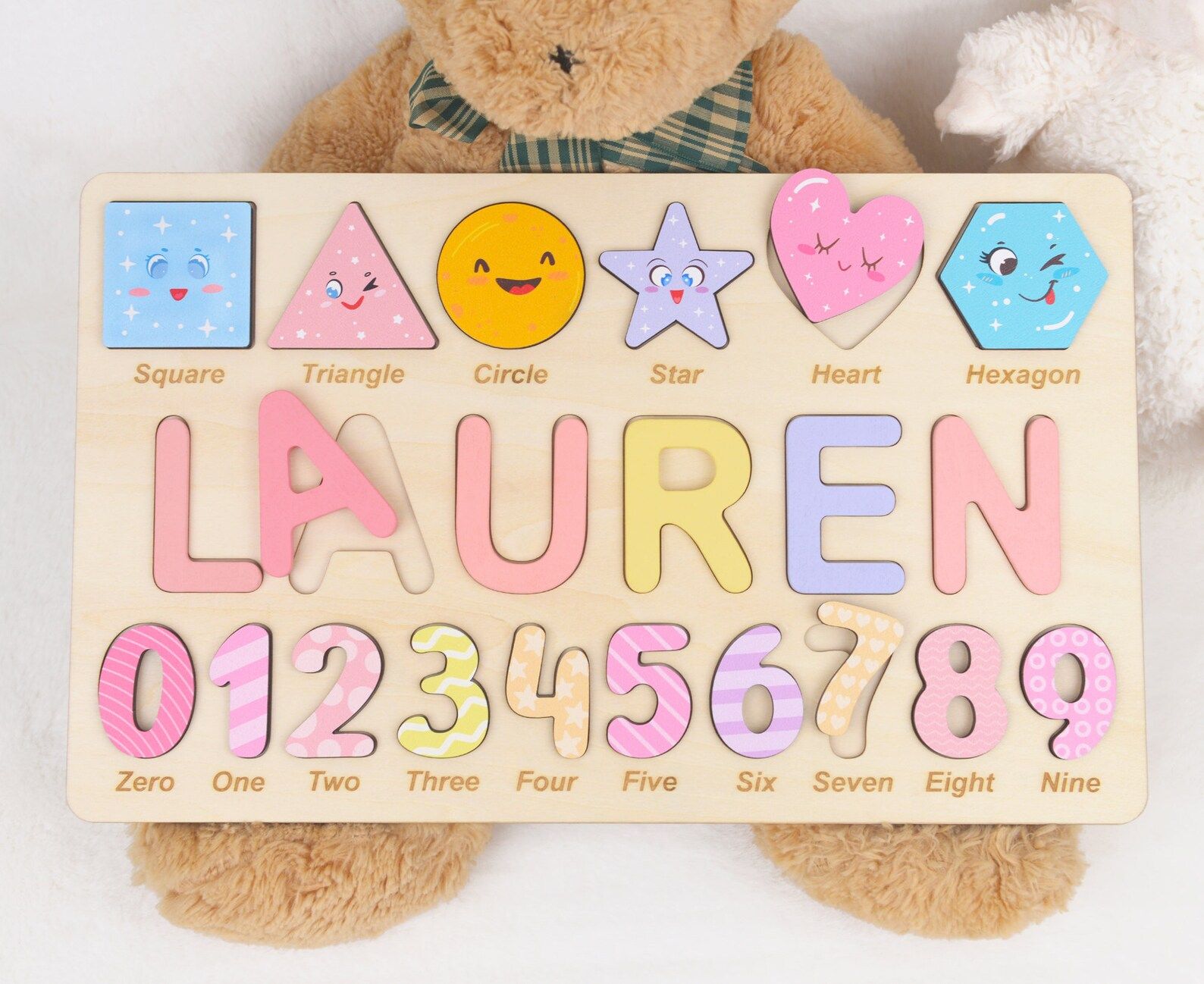 Algebraic Wooden Name Puzzle Preschool Puzzle Toys for Girls - Etsy | Etsy (US)