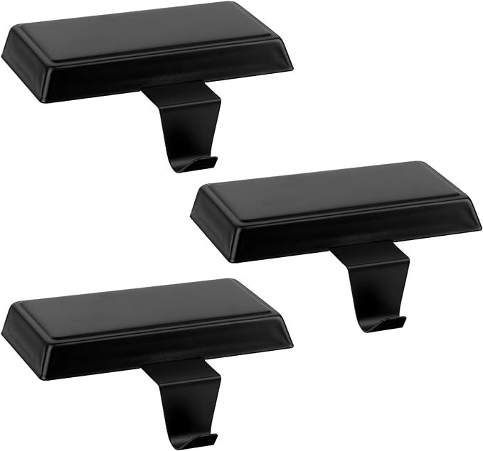 Waenerec Black Stocking Holders for Mantle Set of 3 Sturdy Flat Weighted Stocking Hangers 3D Anti... | Amazon (US)