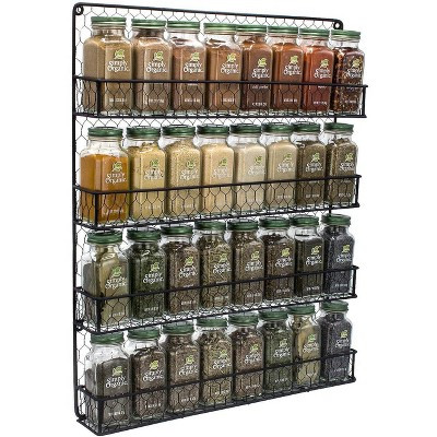 Sorbus 4 Tier Black Wall Mounted Spice Rack Storage Organizer (Spices not Included) | Target