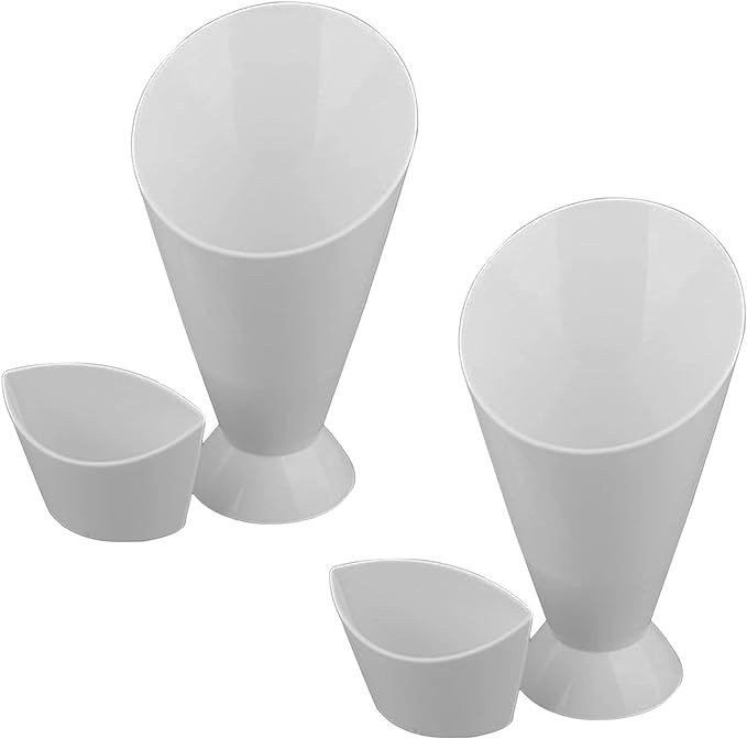 Dadamong Set of 2 French Fries Cup Holder Reusable Plastic Cone Ketchup Dipping Salad Cups Bowls ... | Amazon (US)