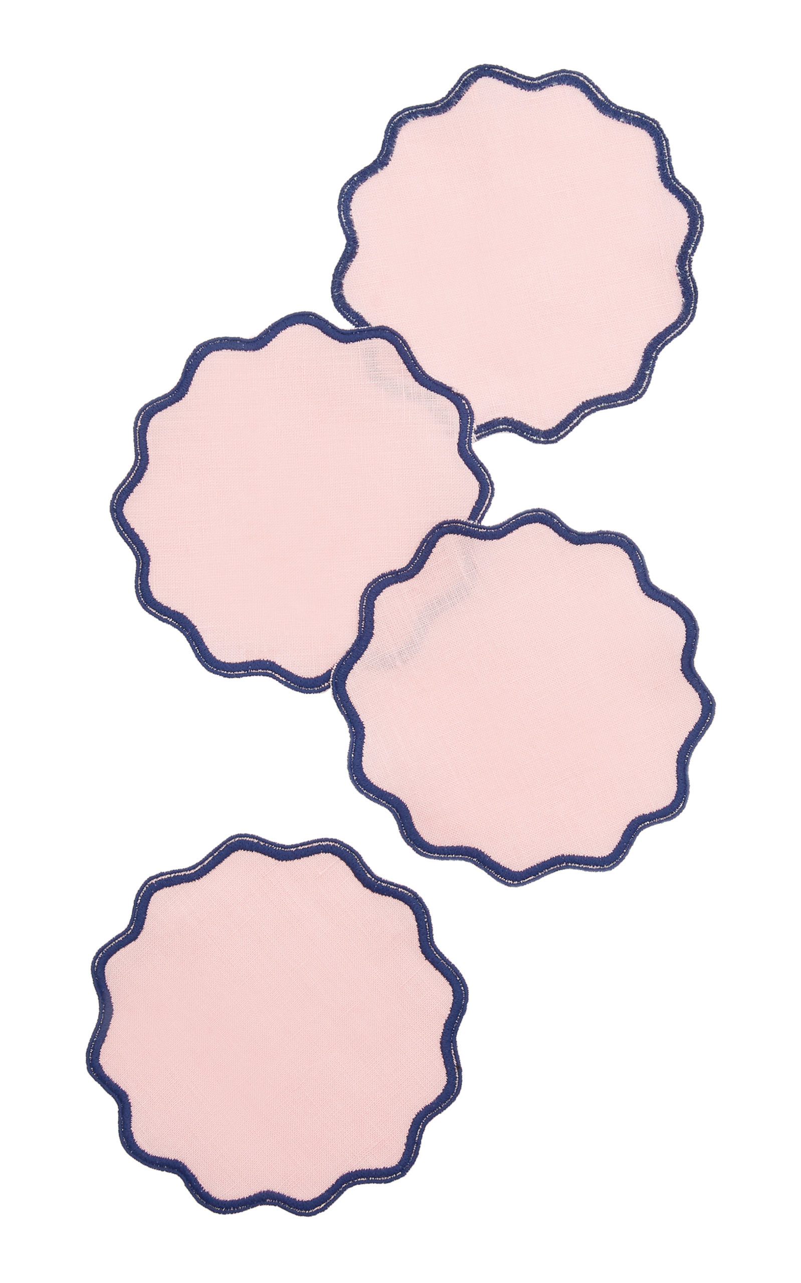 Set-Of-Four Scalloped Linen Coasters | Moda Operandi (Global)