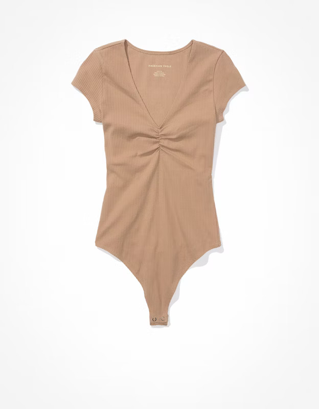 AE V-Neck Short-Sleeve Bodysuit | American Eagle Outfitters (US & CA)