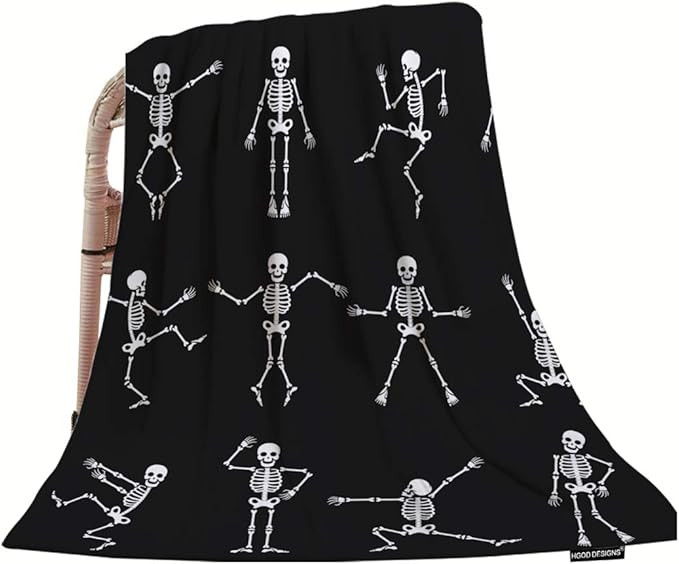 HGOD DESIGNS Skeleton Throw Blanket,Funny Cartoon Dancing Skeleton Body Soft Warm Decorative Thro... | Amazon (US)