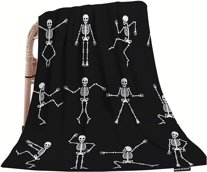HGOD DESIGNS Skeleton Throw Blanket,Funny Cartoon Dancing Skeleton Body Soft Warm Decorative Thro... | Amazon (US)