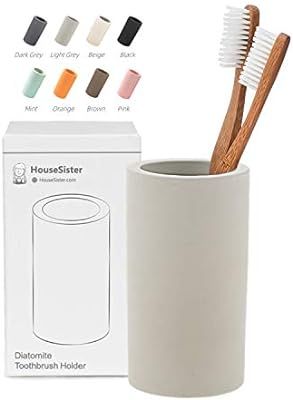 HouseSister Organic Diatomite Toothbrush Toothpaste Makeup Brushes Razors Holder Grey Bathroom Co... | Amazon (US)