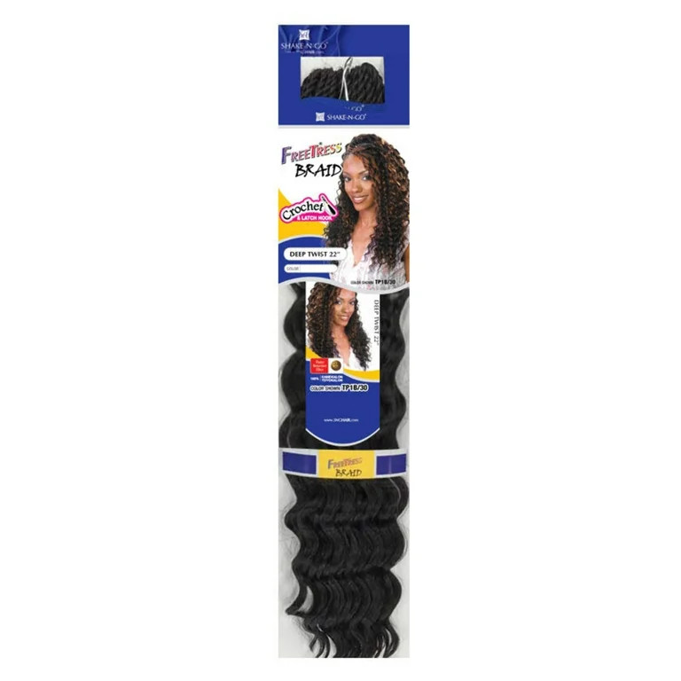 FreeTress Synthetic Hair Crochet Braids Deep Twist Bulk 22" | Walmart (US)