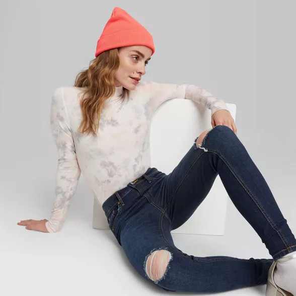 Women's High-Rise Distressed Skinny Jeans - Wild Fable™ Dark Wash | Target