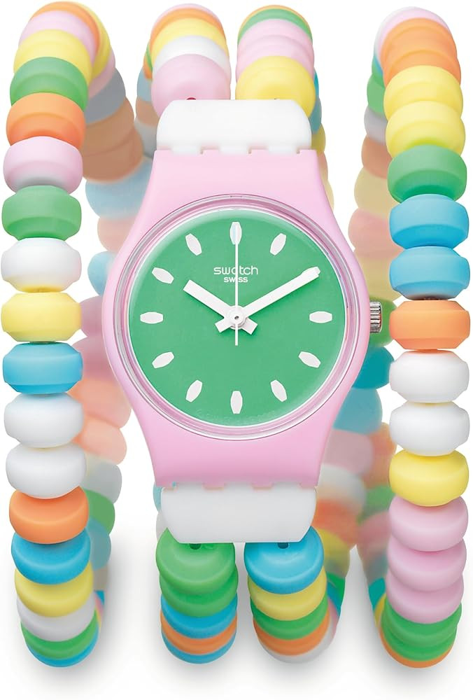 Swatch Women Dress Pink Watch Polymer Quartz Caramellissima | Amazon (US)